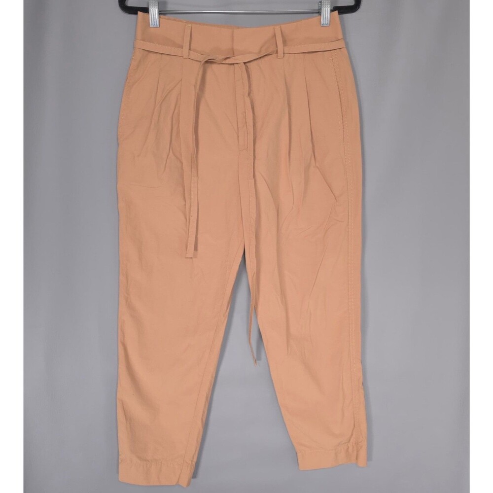 EVERLANE Women’s Ankle Pants 6 Belted Pleated Tapered 100% Cotton